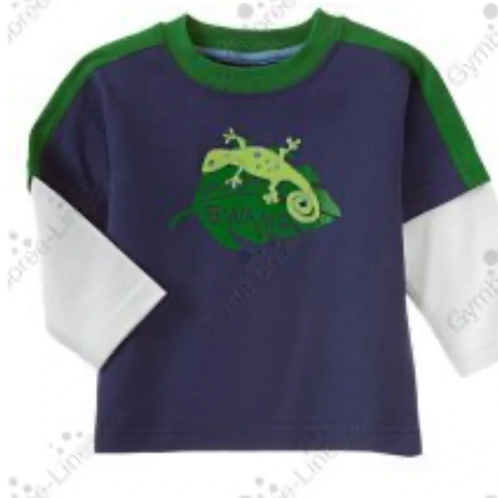 NWT Gymboree Frog Pond salamander swamp double sleeve Long Sleeve Shirt 2T